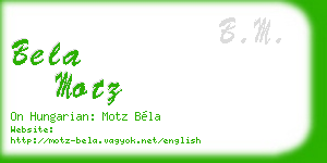bela motz business card